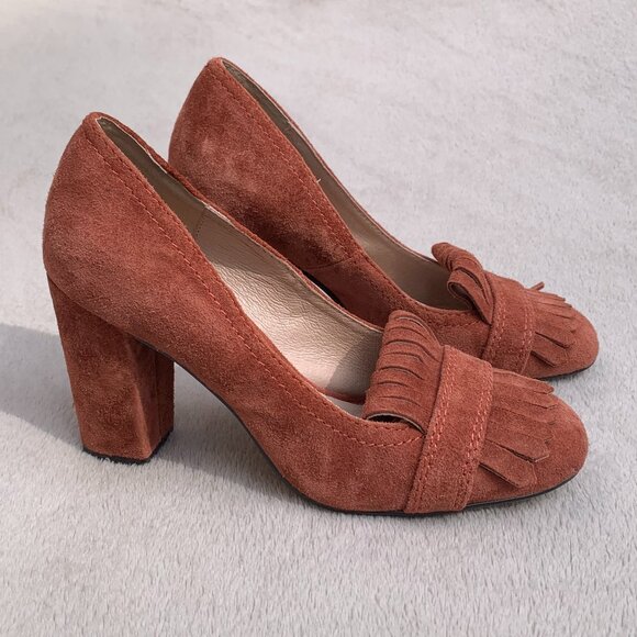 Steven By Steve Madden Jade Genuine Suede Block Heel Pumps Sz7 - Picture 1 of 15